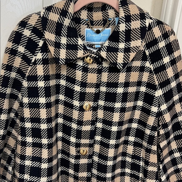 Draper James Plaid Cape with Gold Chain Accent - Picture 3 of 5